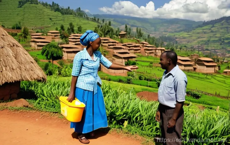 르완다 의료 체계 - **Prompt Title: Community Health Solidarity in Rural Rwanda**
**Description:** A vibrant, heart...