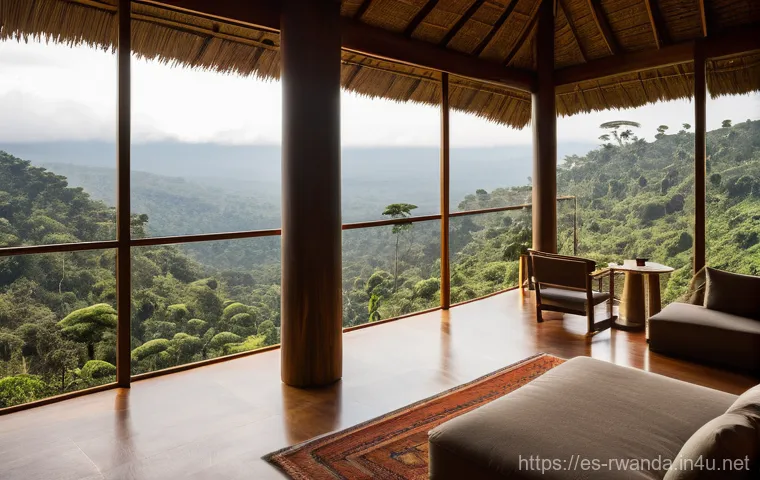 르완다 호텔 추천 - **"A serene and luxurious eco-lodge nestled amongst dense green rainforests in Rwanda's Volcanoes Na...