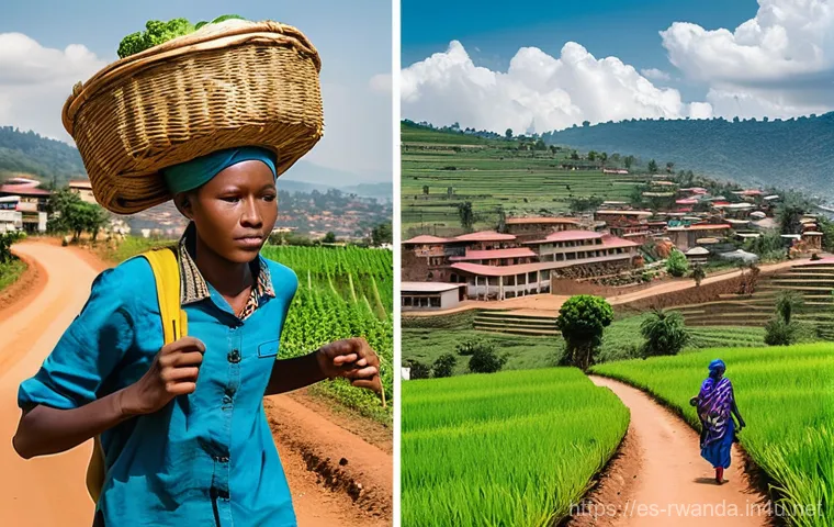르완다의 지역별 빈곤율 - Image Prompt 1: The Urban-Rural Divide in Rwanda**