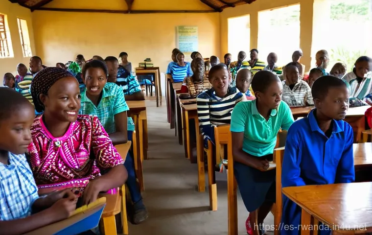 르완다의 주요 도서관 - **Prompt: Digital Empowerment in a Rwandan Classroom**
    "A candid, dynamic shot inside a Rwandan ...