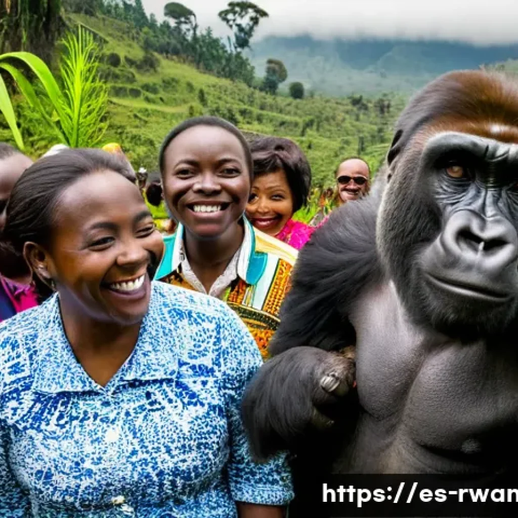 르완다 축제 및 행사 - The Joy of Kwita Izina: A Gorilla Naming Ceremony**
"A vibrant, wide-angle shot capturing the Kwita ...