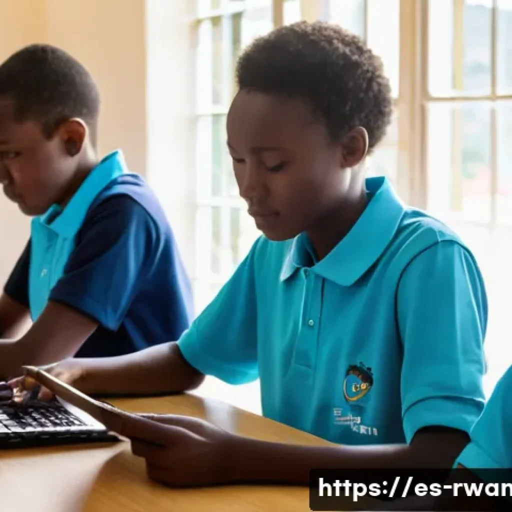 르완다의 직업 교육 - **Prompt:** A group of diverse young Rwandan students, male and female, aged 16-20, engaged in a vib...