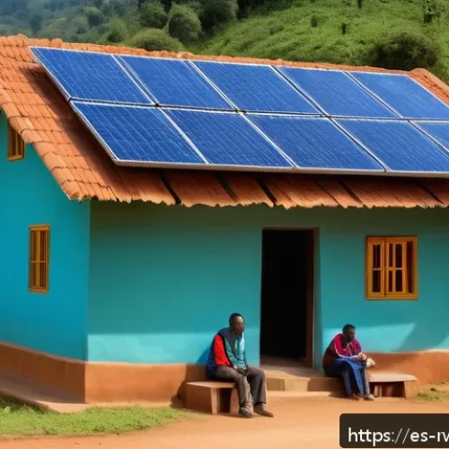 Home 32 르완다와 일본의 관계 - A vibrant rural community center in Rwanda equipped with modern digital technology, showing diverse ...
