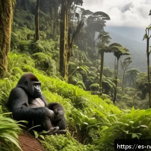 Home 30 르완다의 국립 공원 개요 - A serene mountain forest scene in the Volcanoes National Park, Rwanda, showcasing towering ancient t...